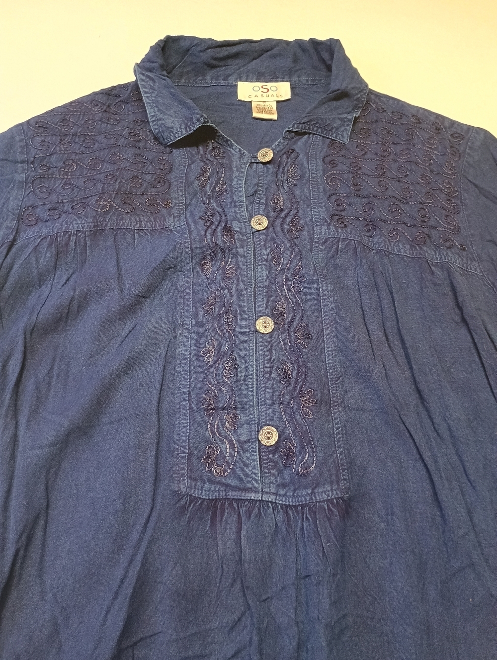 Oso 90's  Casuals Women's Size M  Boho Bell Sleeve Blouse - Picture 4 of 9